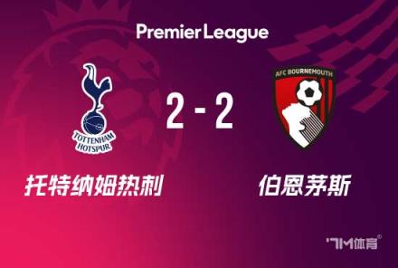 英超-熱刺2-2伯恩茅斯暫列第13 孫興慜造點+點射